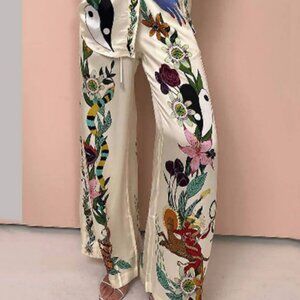Silk Wide Leg Pants and Top Set